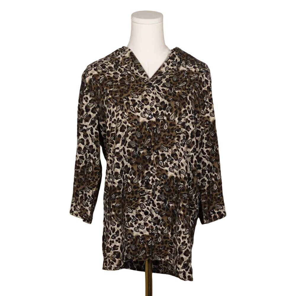 Vintage Leopard Paisley Blouse (M)
